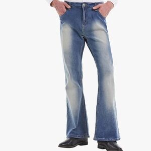 NWT Lmalma pre-washed cotton flare blue jean pants size XXL